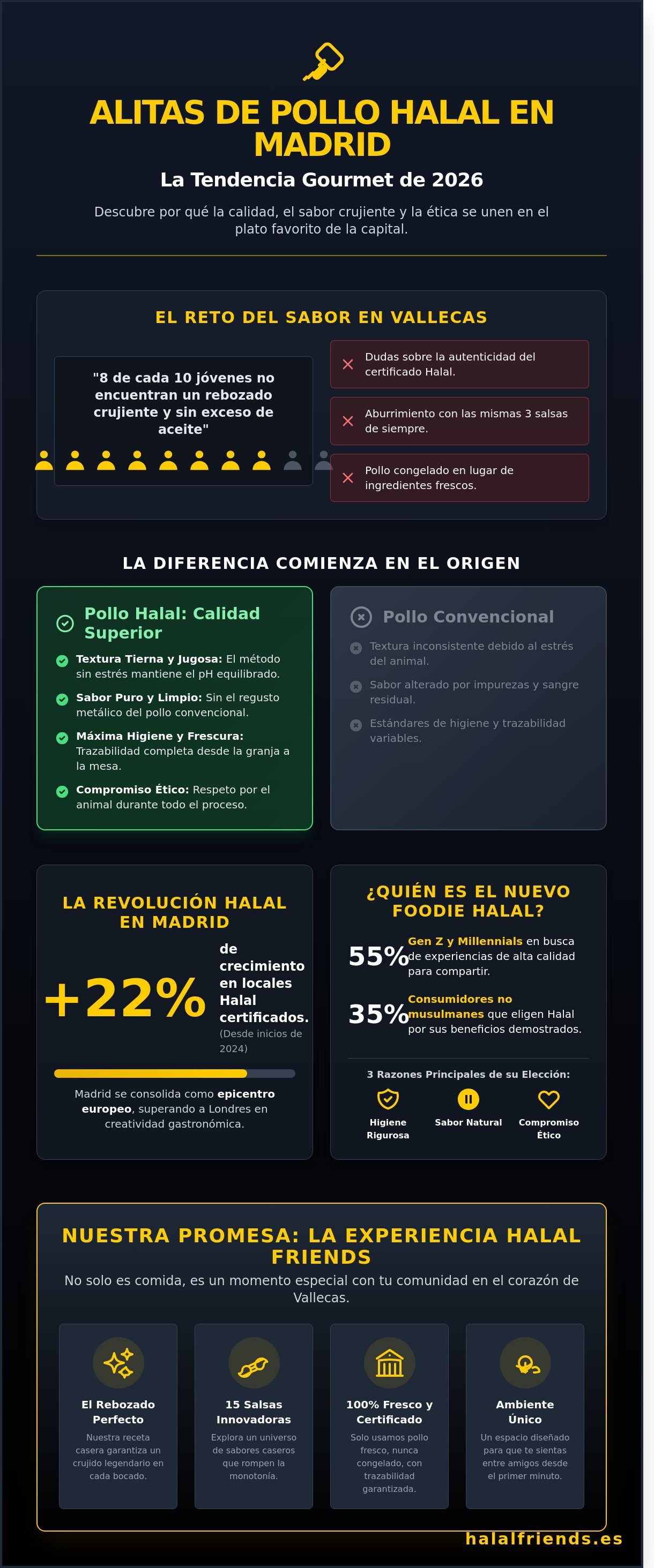 Alitas de pollo halal en Madrid: El sabor más crujiente de 2026